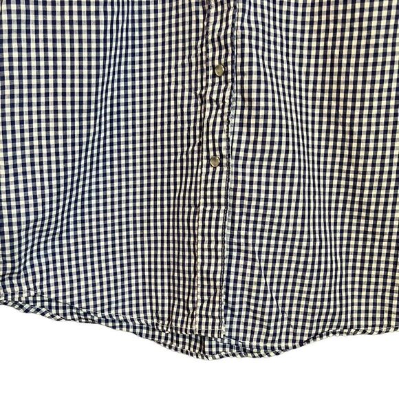 Rock mount ranch wear navy & white checkered western shirt - Picture 3 of 7